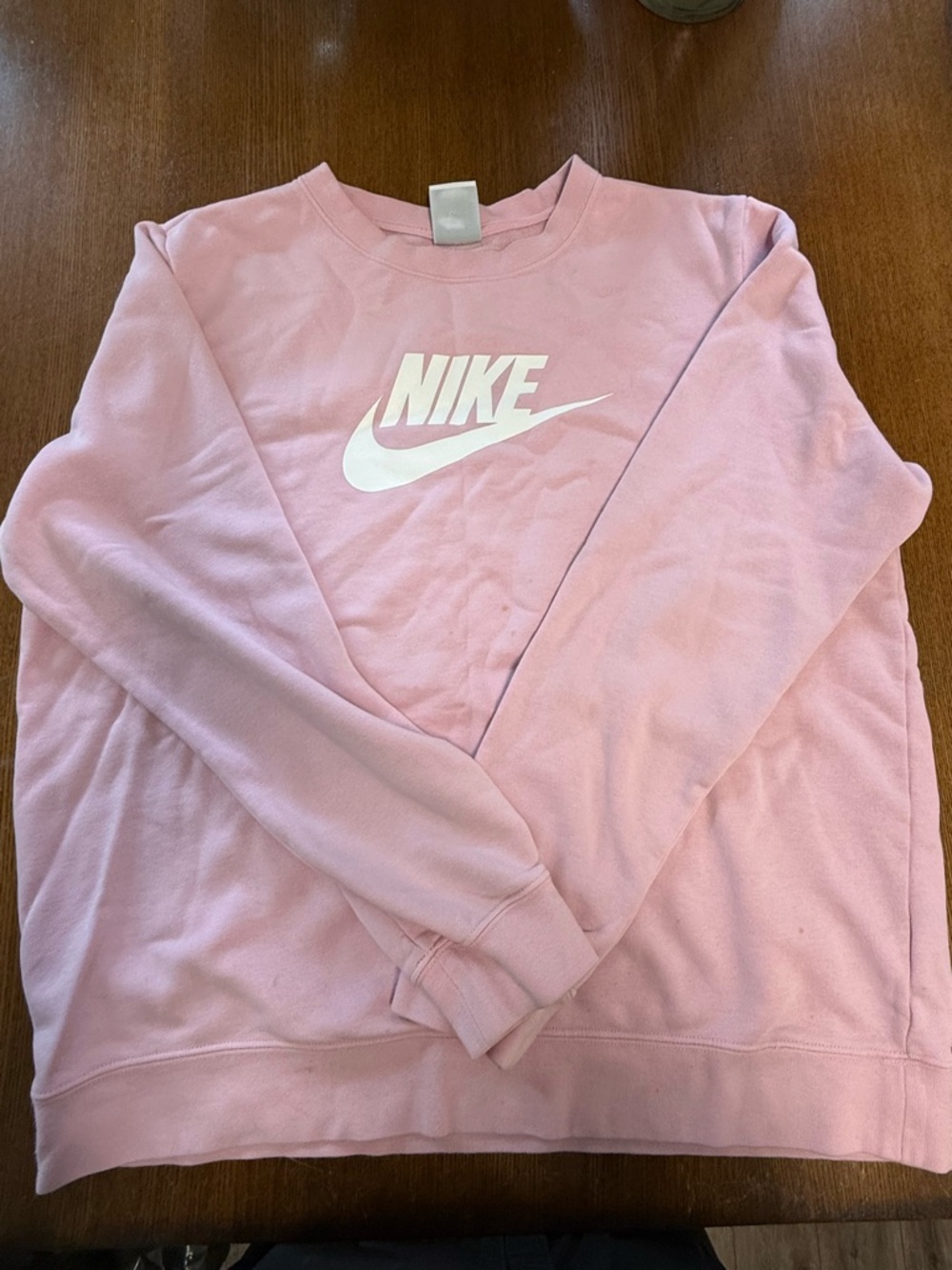 Nike Light Pink Sweatshirt with Black Swoosh Tag